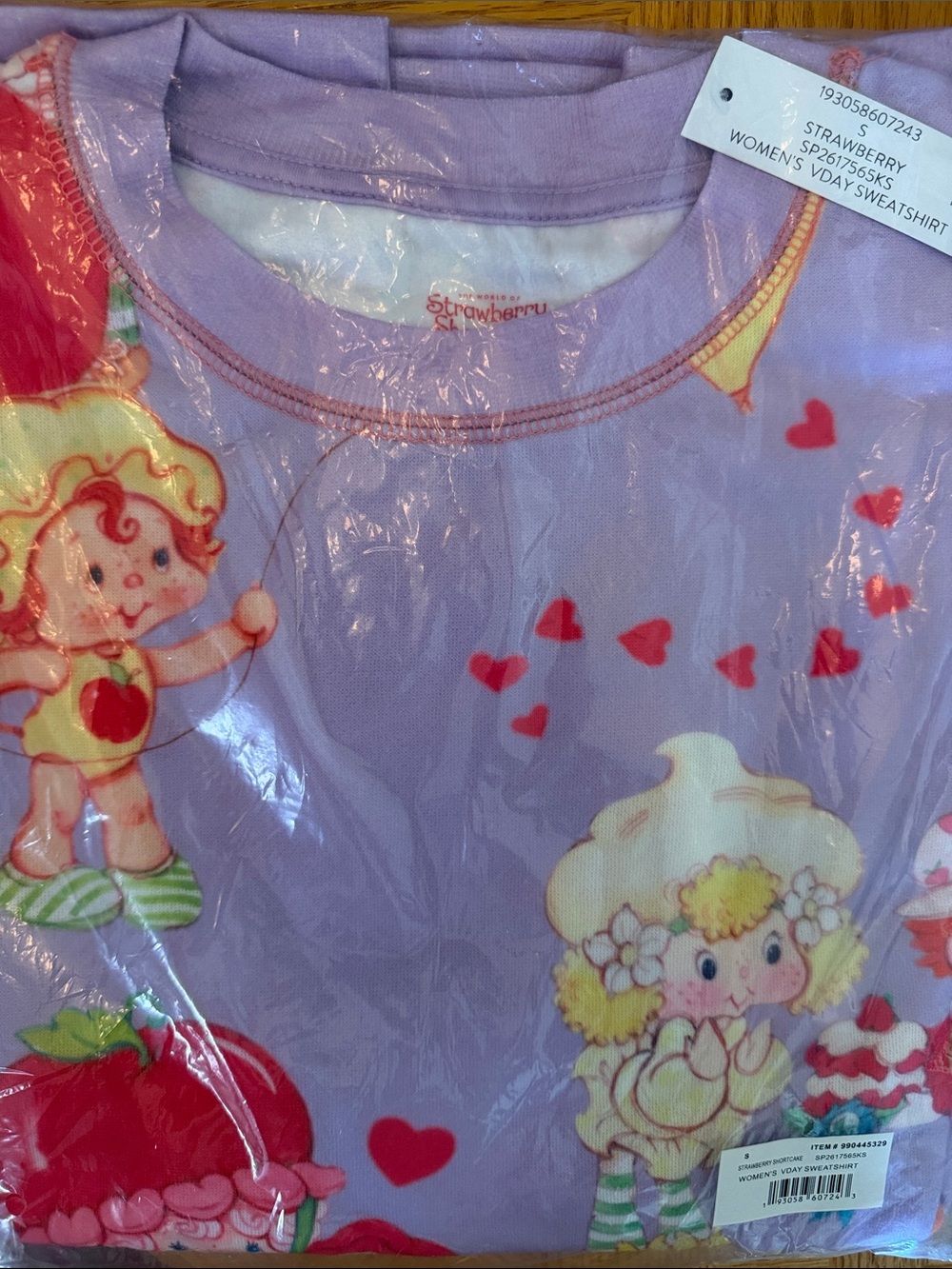 Brand New Strawberry Shortcake Lavender Valentine's Sweatshirt